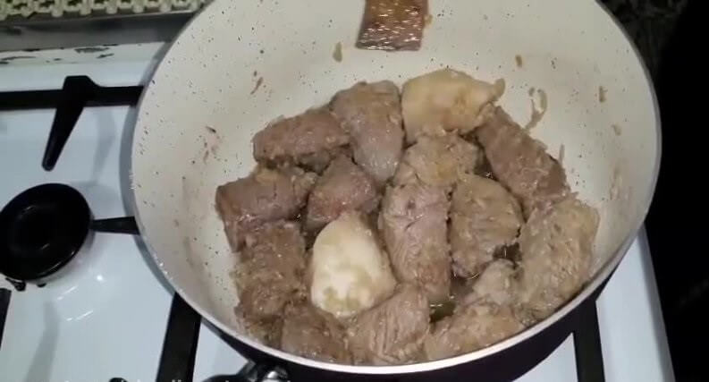 frying meat