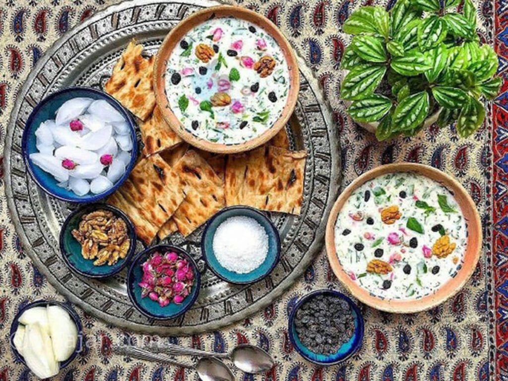 Persian cold yogurt and cucumber soup